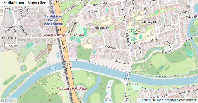 Sedláčkova - mapa ulice