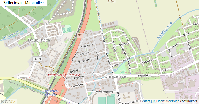 Seifertova - mapa ulice