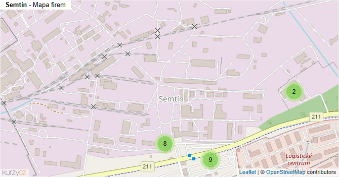 Semtín - mapa firem