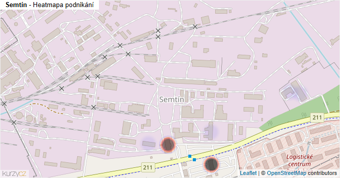 Semtín - mapa podnikání