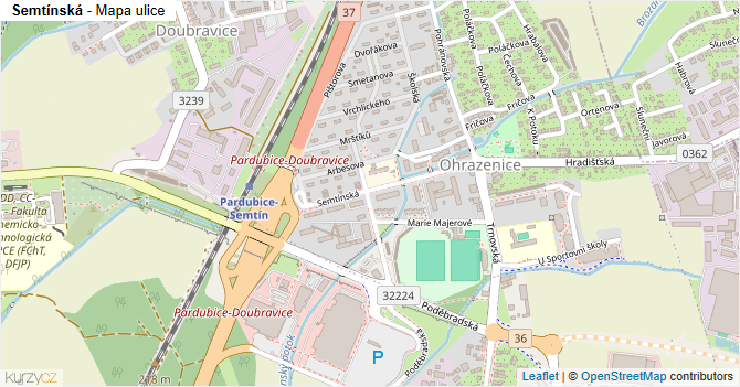 Semtínská - mapa ulice