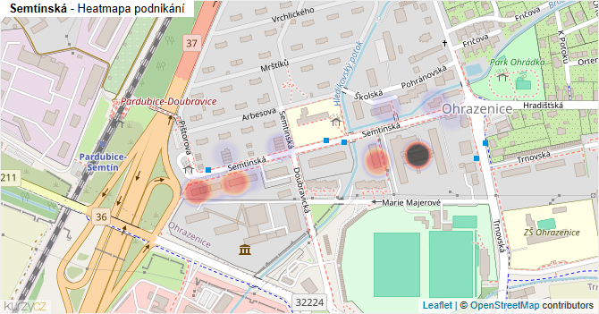 Semtínská - mapa podnikání