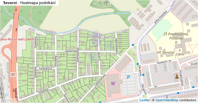 Severní - mapa podnikání
