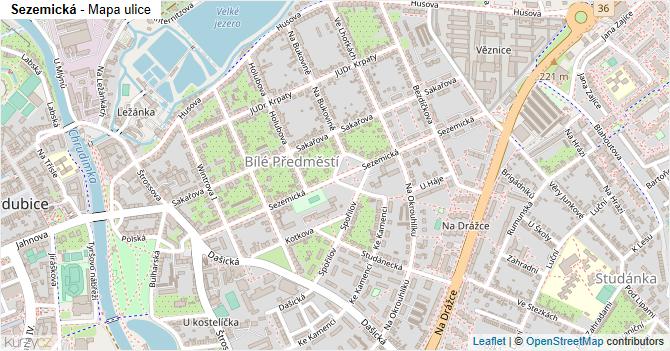 Sezemická - mapa ulice