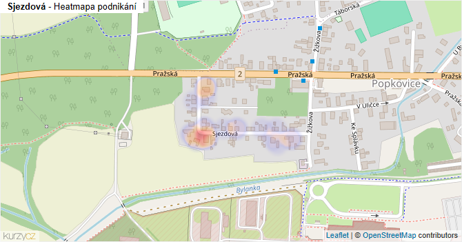 Sjezdová - mapa podnikání