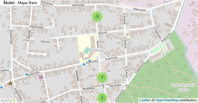 Školní - mapa firem