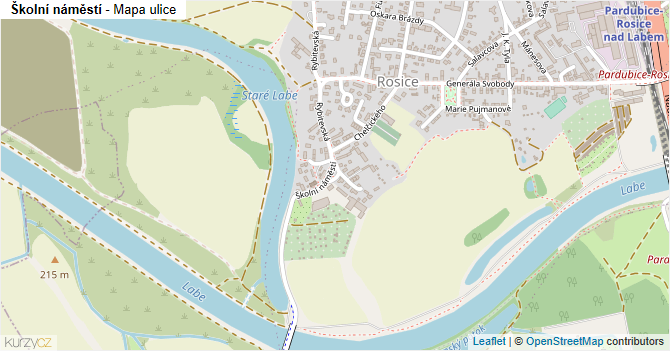 Školní náměstí - mapa ulice