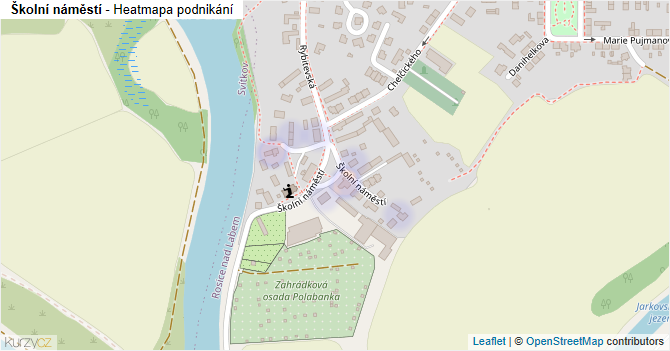 Školní náměstí - mapa podnikání