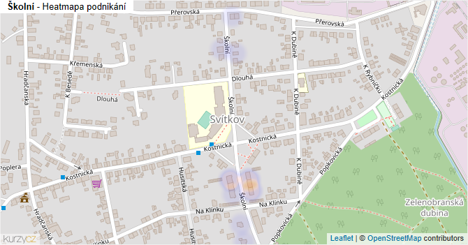 Školní - mapa podnikání