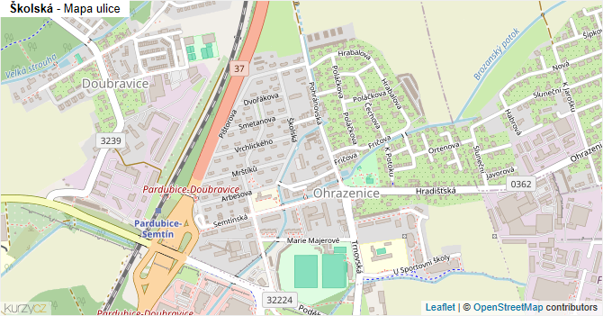 Školská - mapa ulice