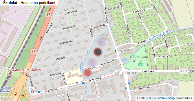 Školská - mapa podnikání