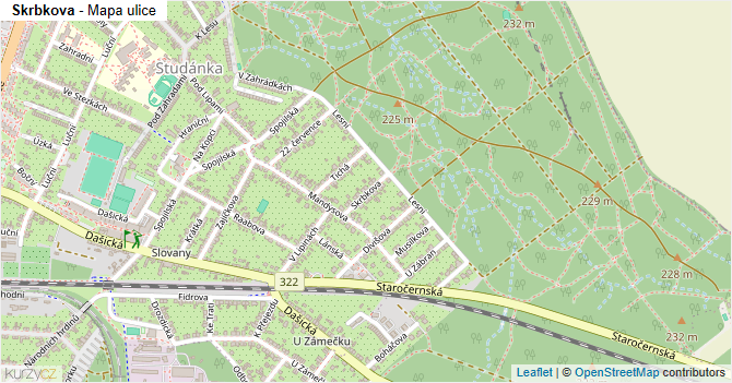 Skrbkova - mapa ulice