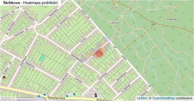 Skrbkova - mapa podnikání