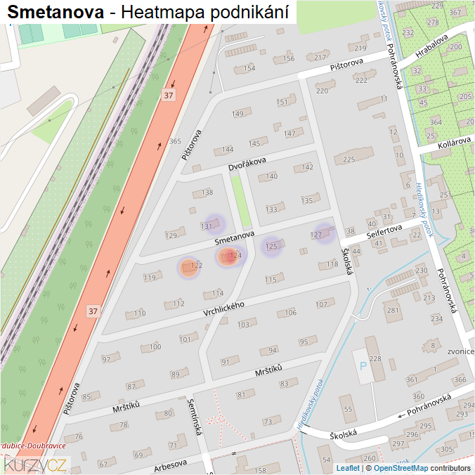 Mapa Smetanova - Firmy v ulici.