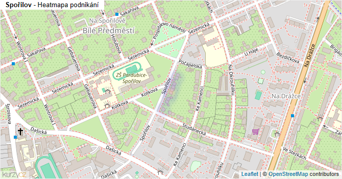 Spořilov - mapa podnikání