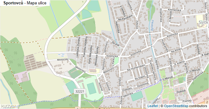 Sportovců - mapa ulice