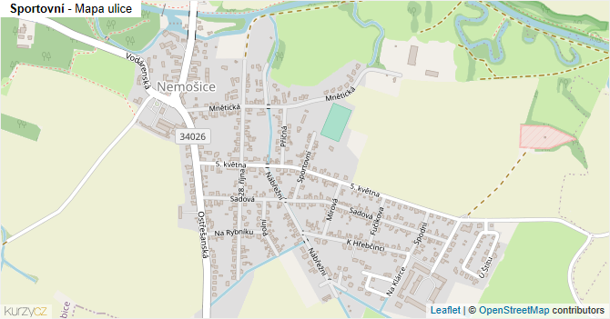 Sportovní - mapa ulice