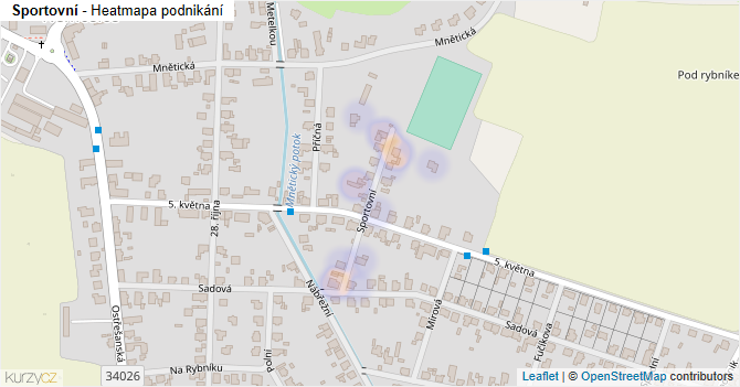 Sportovní - mapa podnikání