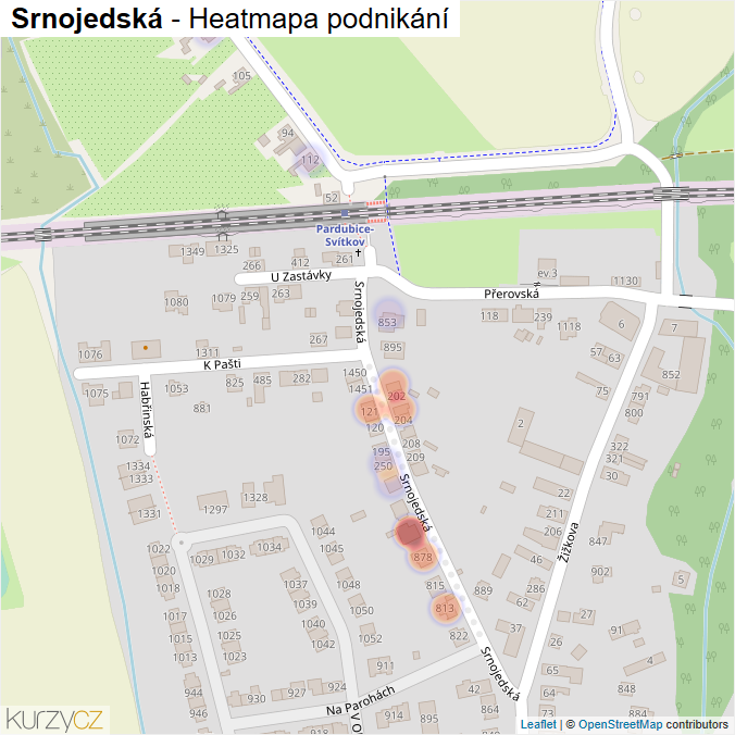 Mapa Srnojedská - Firmy v ulici.