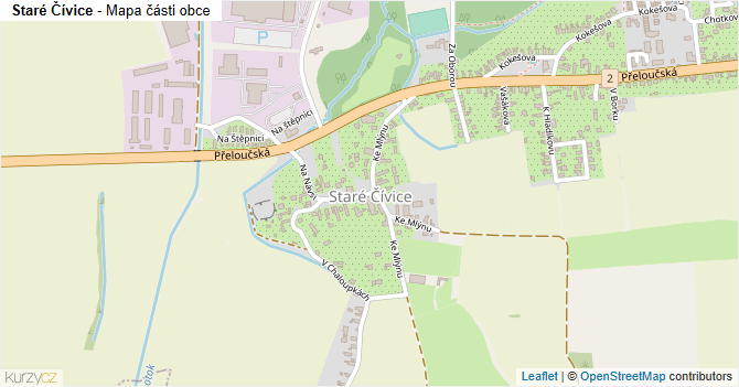 Staré Čívice - mapa části obce