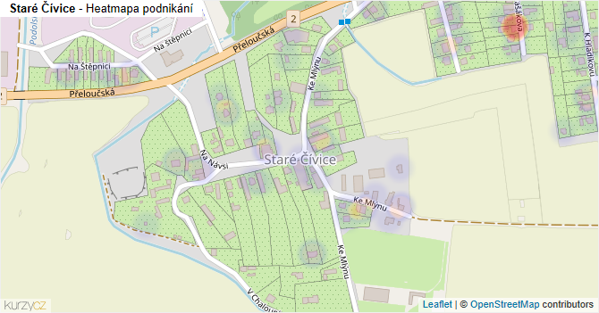 Staré Čívice - mapa podnikání