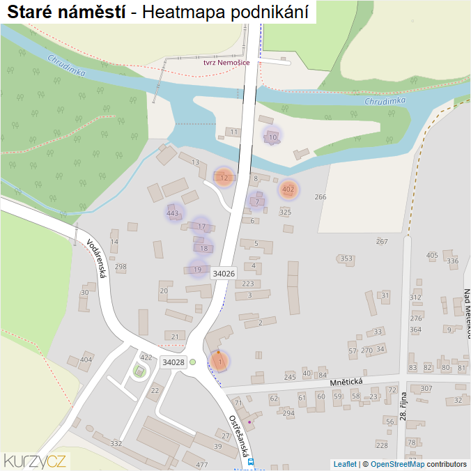 Mapa Staré náměstí - Firmy v ulici.