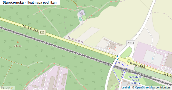 Staročernská - mapa podnikání