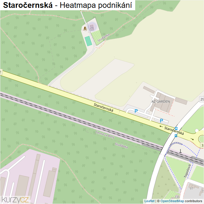 Mapa Staročernská - Firmy v ulici.