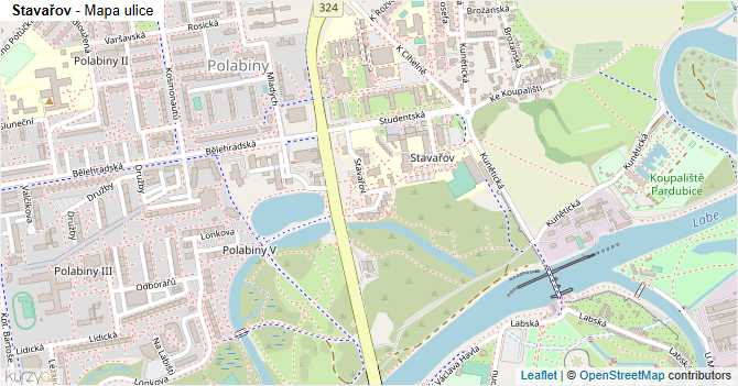 Stavařov - mapa ulice