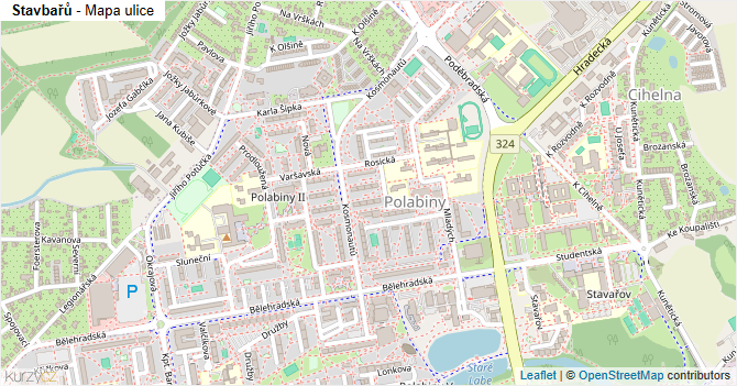Stavbařů - mapa ulice
