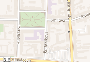 Štefánikova v obci Pardubice - mapa ulice