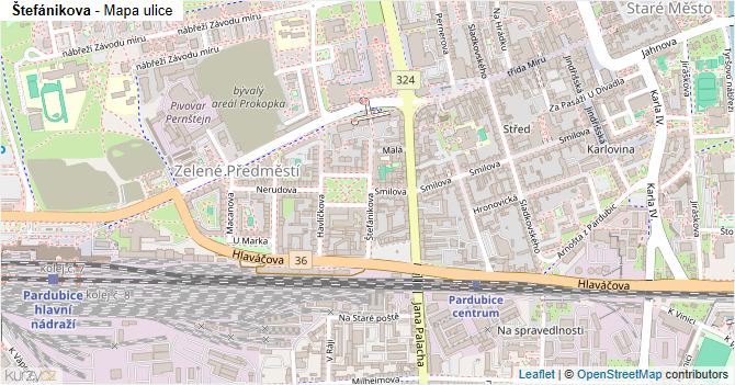 Štefánikova - mapa ulice