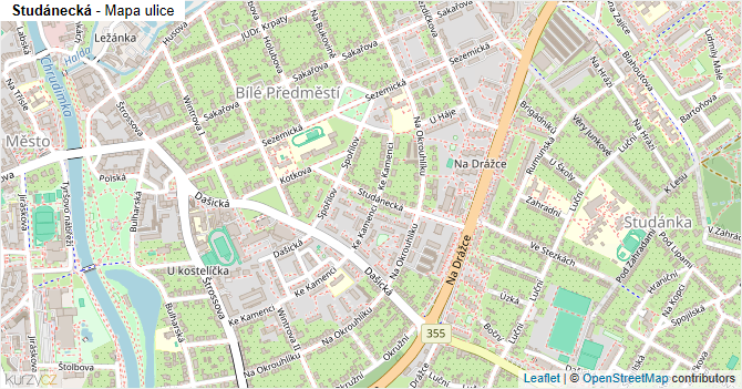 Studánecká - mapa ulice