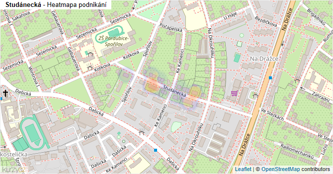 Studánecká - mapa podnikání