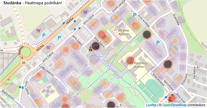 Studánka - mapa podnikání