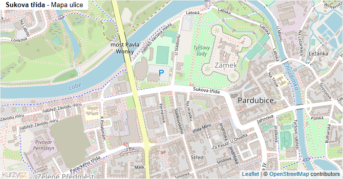 Sukova třída - mapa ulice