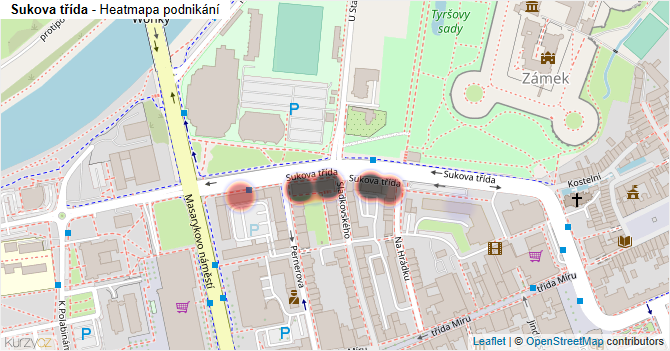 Sukova třída - mapa podnikání