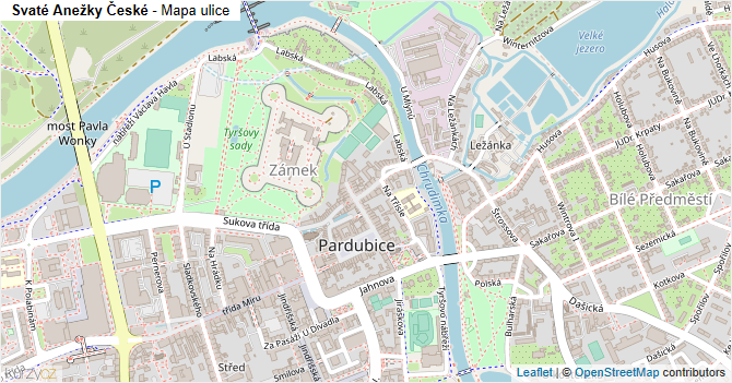 Svaté Anežky České - mapa ulice