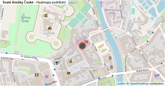 Svaté Anežky České - mapa podnikání