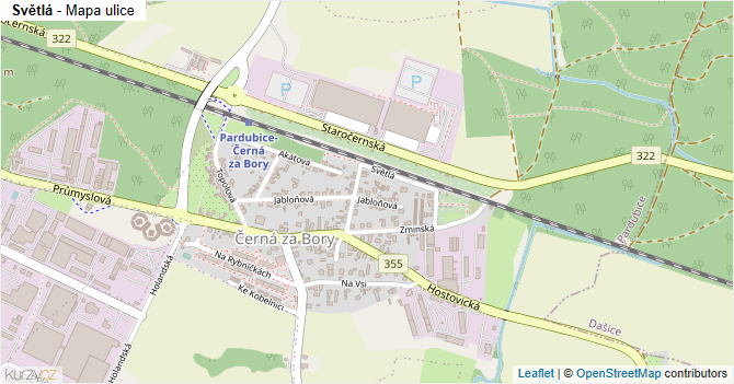 Světlá - mapa ulice