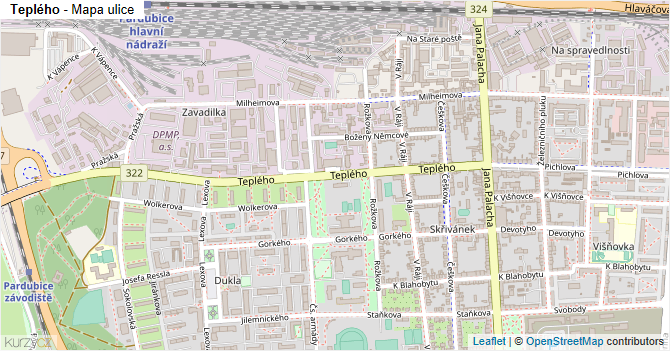 Teplého - mapa ulice