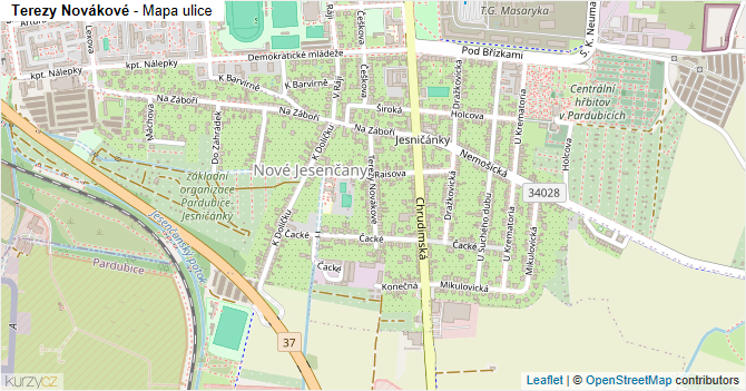 Terezy Novákové - mapa ulice
