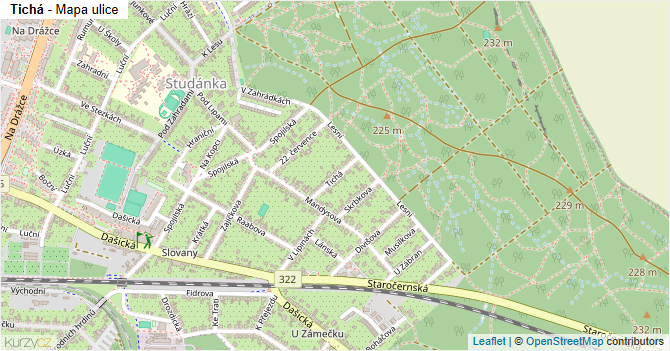 Tichá - mapa ulice