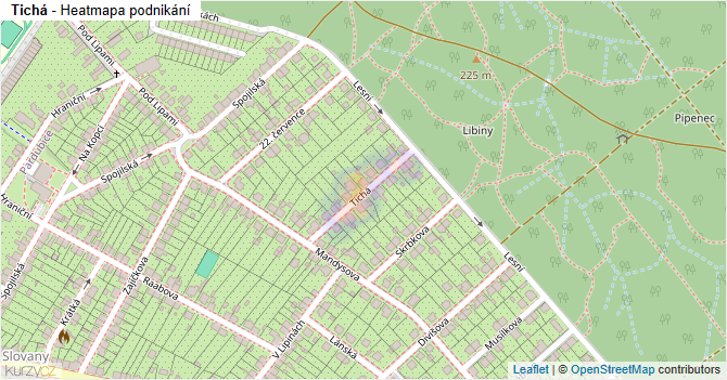 Tichá - mapa podnikání
