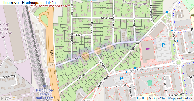 Tolarova - mapa podnikání