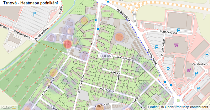 Trnová - mapa podnikání