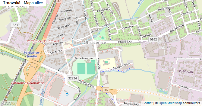 Trnovská - mapa ulice