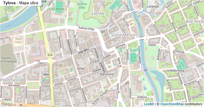 Tylova - mapa ulice