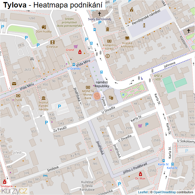 Mapa Tylova - Firmy v ulici.