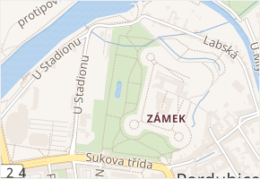 Tyršovy sady v obci Pardubice - mapa ulice